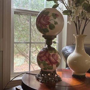Floral Glass Table Lamp